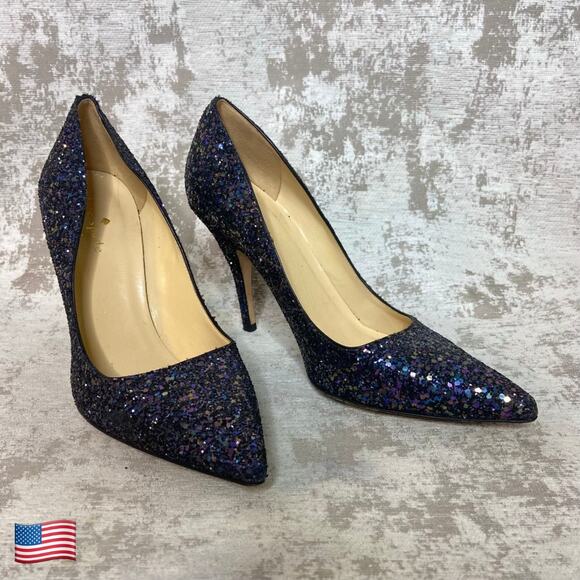 Kate Spade Licorice Pointed Toe Pumps in Navy Glitter - Picture 1 of 9